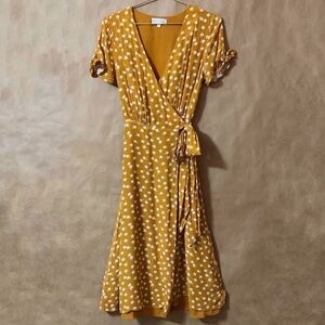 Privacy Please | Floral Midi Wrap Dress Tie Sleeve Ditsy Cottagecore Size XS